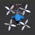 Professional Quadcopter Drone Equipment With Blue Body Transparent Frame And Four Propellers