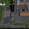 Industrial Factory Building With Tall Chimneys Pipes And Surrounding Green Areas