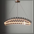 Modern Circular Chandeliers With Transparent Crystal Elements And LED Lighting Design