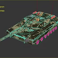 Military Armored Combat Tank With Camouflage Pattern And Heavy Tracked System