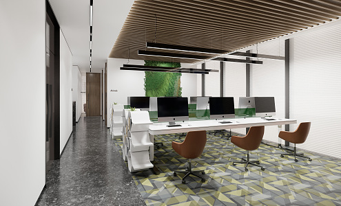 modern public office area office 3d model