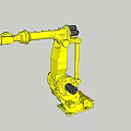 Detailed Yellow Industrial Robotic Arm Mechanical Structure Design
