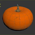 Vibrant Orange Round Pumpkin With Green Stem And Smooth Texture Isolated On Dark Background