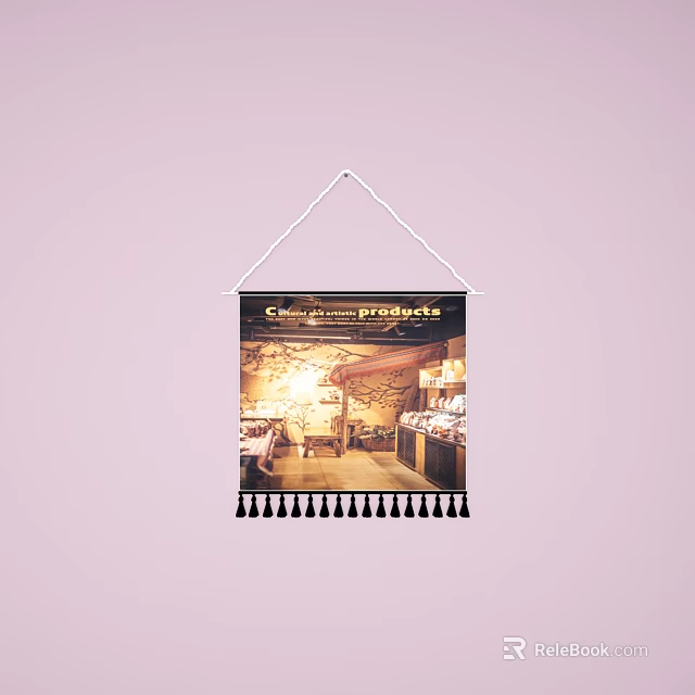 Café de la Paix Themed Tapestry With Cozy Cafe Interior And Decorative Design 3d model 