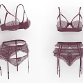 Elegant Purple Lace Lingerie Set With Delicate Straps And Feminine Design