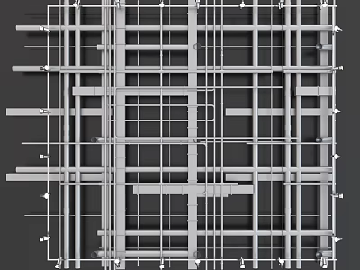 Industrial Pipes Layout In Complex System Structure 3d model
