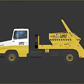 Yellow And White Mercedes Functional Garbage Truck With Open Bed And Waste