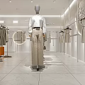 Modern Clothing Store Interior With Mannequin Display And Fashionable Apparel Styles