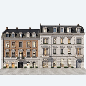 European-style door head facade 3d model