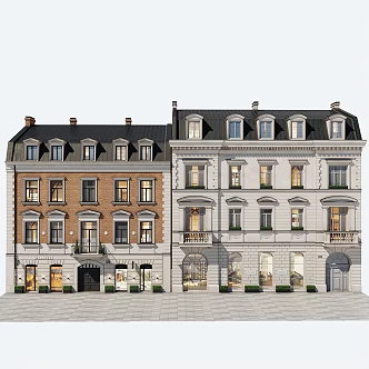 European-style door head facade 3d model