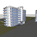 Modern Residential Complex With Multi Storey Buildings Glass Facades Balconies And Landscaped Square