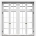 Elegant White Double Doors Interior Design With Glass Panes And Brass Handles