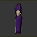 Traditional Purple Pink Clothing With Red Trim And Woven Belt Design