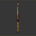 Handcrafted Wooden Musical Instrument With Intricate Carved Star Pattern And Traditional Design Elements