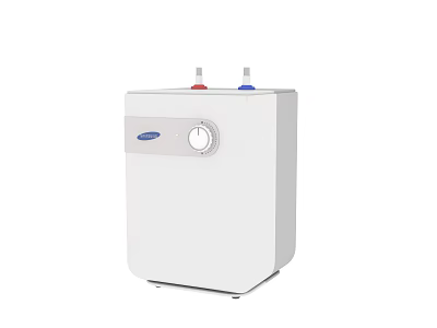 White Electric Water Heater For Daily Use With Control Knob And Dual Connections 3d model