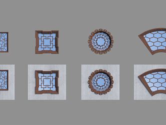 Chinese-style openwork window 3d model