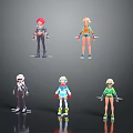 Diverse Multiple Character Designs With Various Outfits And Different Hairstyles