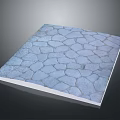 Blue Decorative Square Slab With Irregular Stone Texture And Smooth Surface 3d model