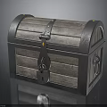 Classic Wooden Chest Furniture with Decorative Metal Straps Lock and Handles