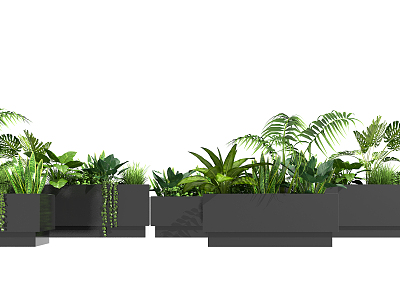 Modern potted flower box model