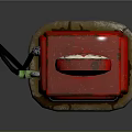 Red Vintage Standard Gasoline Pump With Star Logo Base And Nozzle