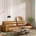 Middle Ancient Sofa Combination Coffee Table Carpet Multiplayer Sofa 3d model