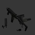 Green And Black Tactical Pistol With Textured Grip And Picatinny Rail Design
