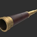 Artistic Sculpted Vintage Telescope With Brass And Wooden Carving Details