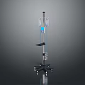 Modern Wheeled IV Stand With Metal Frame Tray And IV Bag Hooks
