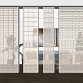 Modern partition glass brick partition 3d model