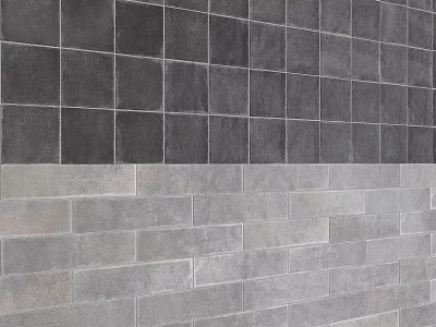 Gray Floor Tiles Combining Square And Rectangular Shapes For Modern Interior Design 3d model