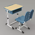School Student Desk and Chair Set with Adjustable Height Wooden Top and Ergonomic Design