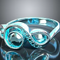 Daily Life Accessories Blue Ring With Shiny Gemstone And Elegant Metal Design