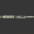 Futuristic Sci Fi Weapon With Metallic Frame Neon Blue Accents And Advanced Barrel Design