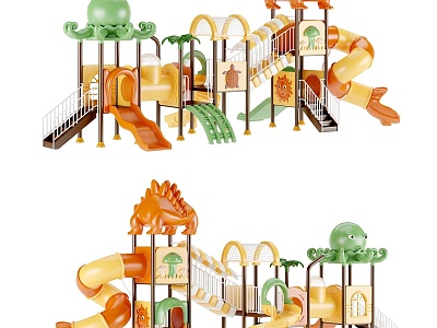 Modern slide children slide play equipment model