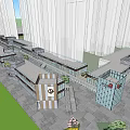 Elegant Modern Commercial Street Featuring Shopping Areas Pedestrian Walkways And Stylish Buildings