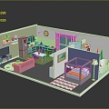 Cartoon Bedroom Cartoon Room Game Bedroom Children Bedroom Bedroom Creative Bedroom Animation Bedroom 3d model