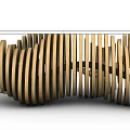 Modern Coffee Table With Glass Top And Unique Curved Layered Base Design