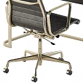 Black Office Desk Metal Frame Leather Chair Open Notebook Pen Holder Table Lamp Dried Plant