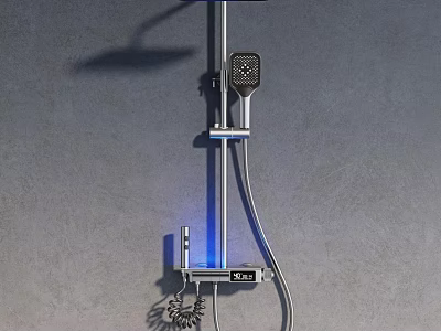 Modern Shower System With Blue LED Light Handheld Sprayer And Adjustable Metal Bracket 3d model