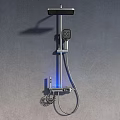 Modern Shower System With Blue LED Light Handheld Sprayer And Adjustable Metal Bracket 3d model
