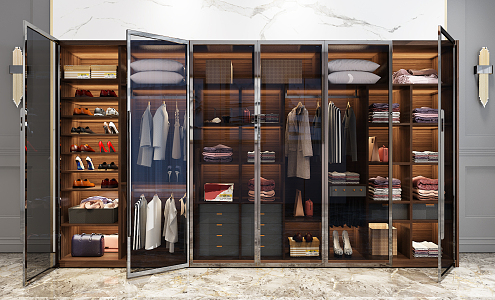 modern wardrobe of wardrobe 3d model