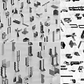 Assorted Hardware Tools with Various Shapes Sizes Types and Applications for Projects
