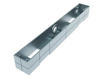 Durable Metal Mechanical Bracket Long Rectangular Design With Holes And Sections 3d model