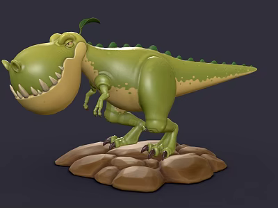 Modern Cartoon Scene Reptile 3d model