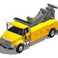 Yellow Tow Truck With Blue Logo And Heavy Duty Towing Equipment