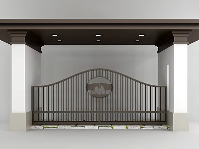 New Chinese style gate iron gate 3d model New Chinese style gate iron gate 3d model