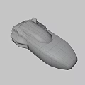 Futuristic Sci-Fi Spaceship 3D Model With Black Silver Exterior And Blue Orange Accents