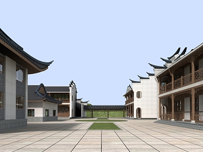 Chinese Ancient Building Ancient Building Huizhou School 3d model