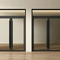 Modern Glass Double Doors With Black Frame For Home Interior Design